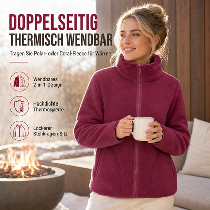 📢📢50%Rabatt!!!🎉✨Unisex-Wendbare warme Jacke mit Reißverschluss und Stehkragen