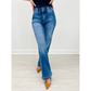 📢🎉50%Rabatt!!!🛍️✨Damen High Waist Flare Jeans, Stretch-Denim, schmal geschnittene Hose mit Zweiknopf-Bund