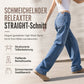 Damen Retro-Jeans mit hoher Taille und weitem Bein