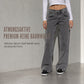 Damen Retro-Jeans mit hoher Taille und weitem Bein