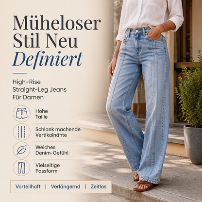 Weite Jeans für Damen mit vorderen Nähten