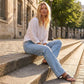 Weite Jeans für Damen mit vorderen Nähten