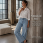 Weite Jeans für Damen mit vorderen Nähten
