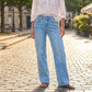 Weite Jeans für Damen mit vorderen Nähten