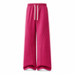 Damen High Waist Weite Bein Jogginghose mit gebogenen Nähten und Taschen