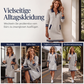 Damen-Langarmkleid mit Reißverschluss und Taschen
