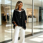 Damen-Hoodie mit Leopardenmuster-Besatz