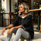 Damen-Hoodie mit Leopardenmuster-Besatz