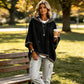 Damen-Hoodie mit Leopardenmuster-Besatz