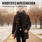 Mittellange Kapuzen-Steppjacke für Herren
