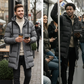 Mittellange Kapuzen-Steppjacke für Herren