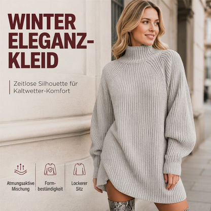 Bequemes Rollkragen-Strickkleid für Damen