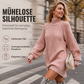 Bequemes Rollkragen-Strickkleid für Damen