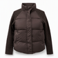 Damen Stehkragen Zopfmuster Patchwork Langarm Gepolstert Kurz Verdickt Warm Winter Baumwollmantel