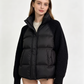 Damen Stehkragen Zopfmuster Patchwork Langarm Gepolstert Kurz Verdickt Warm Winter Baumwollmantel
