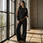 Damen-Casual-Sweatshirt & Weite-Hosen-Set