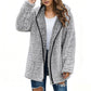 Legere Plüsch-Cardigan mit Kapuze für Damen