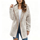 Legere Plüsch-Cardigan mit Kapuze für Damen