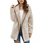Legere Plüsch-Cardigan mit Kapuze für Damen