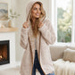 Legere Plüsch-Cardigan mit Kapuze für Damen