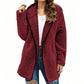 Legere Plüsch-Cardigan mit Kapuze für Damen