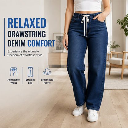 💎✨ Jetzt im Trend – Damen Weitbein-Jeans mit Kordelzug – stylisch