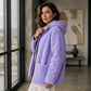 Lässige Plüsch-Kapuzenjacke für Damen