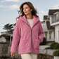 Lässige Plüsch-Kapuzenjacke für Damen