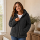 Lässige Plüsch-Kapuzenjacke für Damen