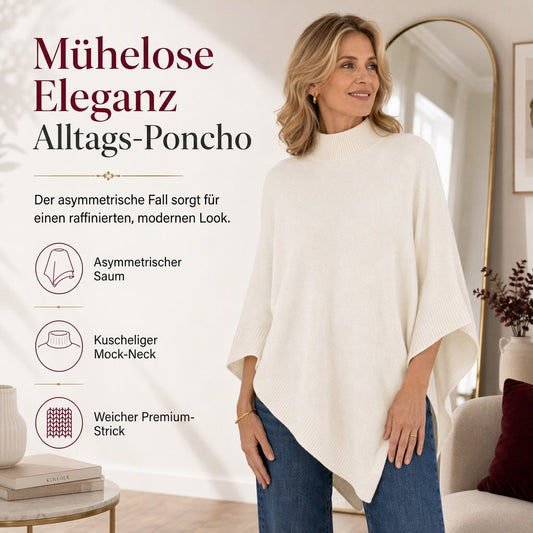💎🌸 Neuheiten – Damen-Poncho mit asymmetrischem Saum – bequem