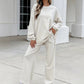 Gestreifter Pullover und Weithosen für Damen, 2-teiliges Set