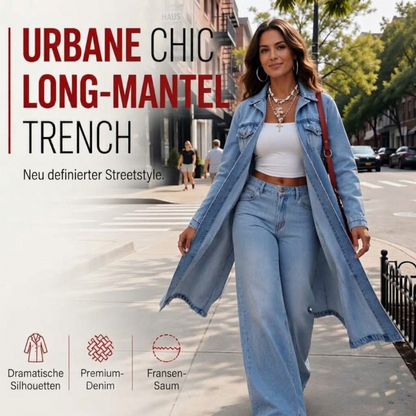Schicke lange Jeansjacke für Damen