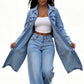 Schicke lange Jeansjacke für Damen
