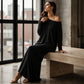 Damen Off-Shoulder Langarm Maxikleid