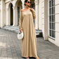 Damen Off-Shoulder Langarm Maxikleid