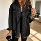 Jeansjacke für Damen mit ausgefranstem Saum und gewaschener Optik
