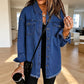 Jeansjacke für Damen mit ausgefranstem Saum und gewaschener Optik