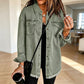 Jeansjacke für Damen mit ausgefranstem Saum und gewaschener Optik