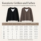 Zweiteiliger Strickpullover mit V-Ausschnitt für Damen