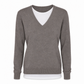 Zweiteiliger Strickpullover mit V-Ausschnitt für Damen