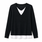 Zweiteiliger Strickpullover mit V-Ausschnitt für Damen