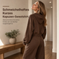 Lässiges, weich gestricktes zweiteiliges Lounge-Set für Damen mit Kapuzen-Reißverschluss-Sweatshirt und Weithosenbein-Hose