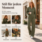 Damen-Set mit Halb-Reißverschluss-Sweatshirt und Weithosen
