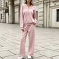 Damen-Set mit Halb-Reißverschluss-Sweatshirt und Weithosen