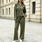 Damen-Set mit Halb-Reißverschluss-Sweatshirt und Weithosen