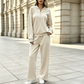 Damen-Set mit Halb-Reißverschluss-Sweatshirt und Weithosen