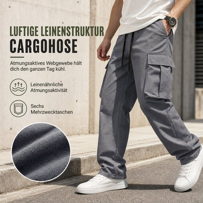 Cargohose für Herren mit Kordelzug, legeres Modell für den Sommer