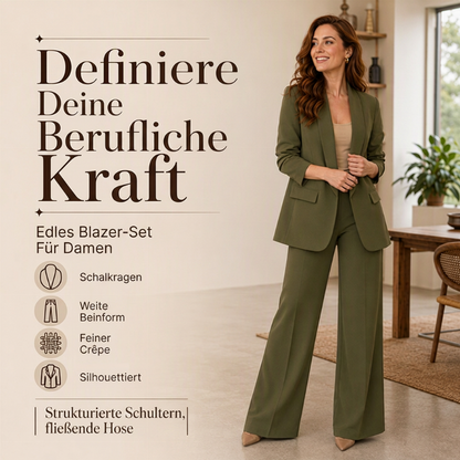 💎👖 Bestseller – Damen Blazer- und Weitbein-Hosen-Set – schick und bequem