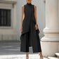 🍃 Lässig & feminin – Asymmetrisches Tunika-Oberteil und Weithosen-Set – Weicher Stoff, moderner Schnitt & vielseitig kombinierbar