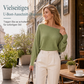 ✨ Feminin & lässig – Schulterfreies Rippstrick-Oberteil – Weicher Stoff, lockere Passform & vielseitig kombinierbar
